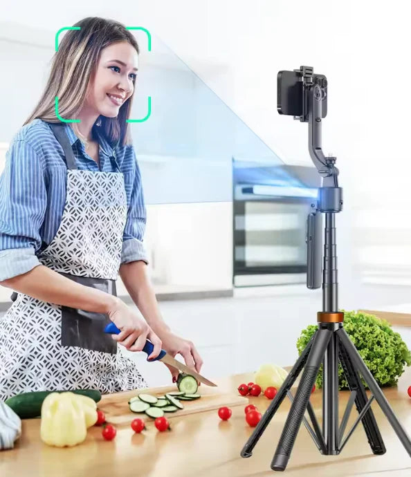 📸 Trépied Selfie 180cm avec Suivi de Visage, Double Lumières LED et Télécommande