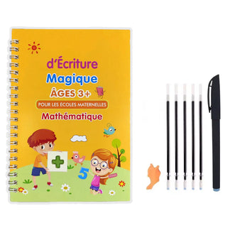 4 Cahiers Magiques 3D Réutilisables + 10 Stylos – Disponible en Français, Anglais et Arabe