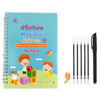 4 Cahiers Magiques 3D Réutilisables + 10 Stylos – Disponible en Français, Anglais et Arabe